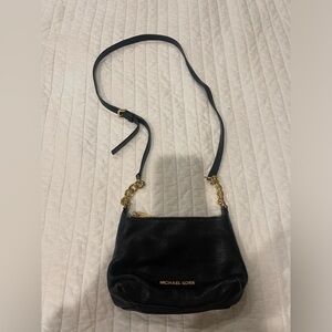 Michael Kors black leather crossbody like new